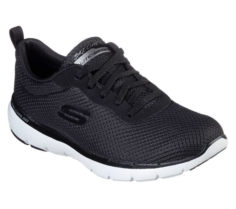 Skechers Flex Appeal 3.0 - First Insight - Womens Sneakers Black/White [AU-TO9504]